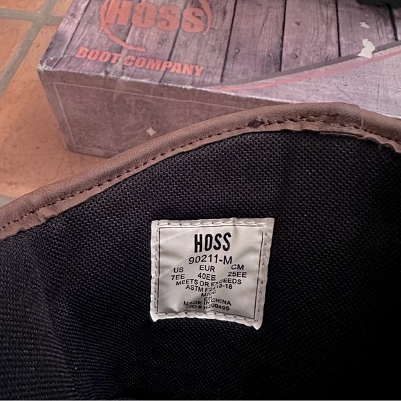NEW Hoss Boot Company Aspen Logger Pull On Brown Boots - Size 7 EE - Picture 4 of 9